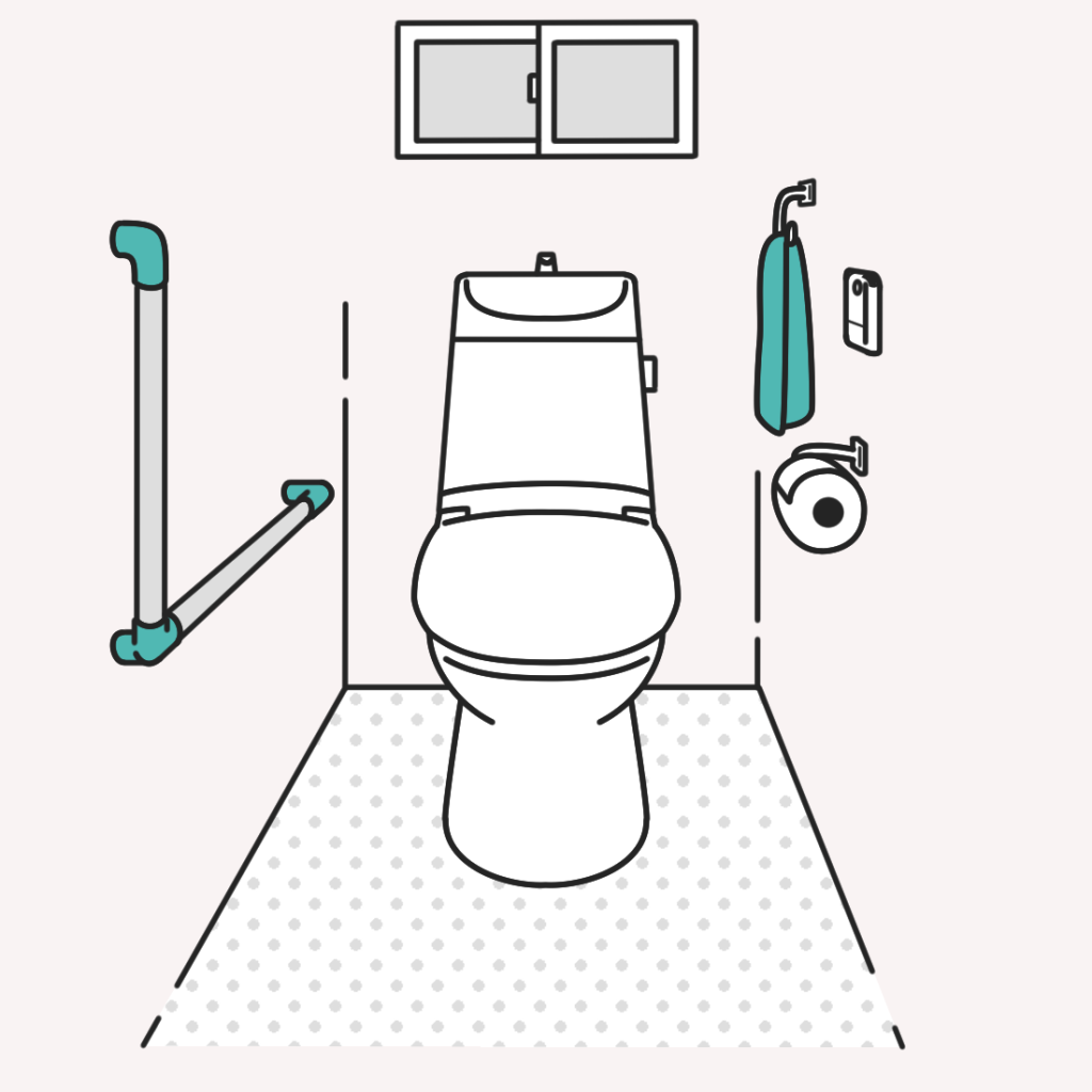 トイレに設置する手すりの例