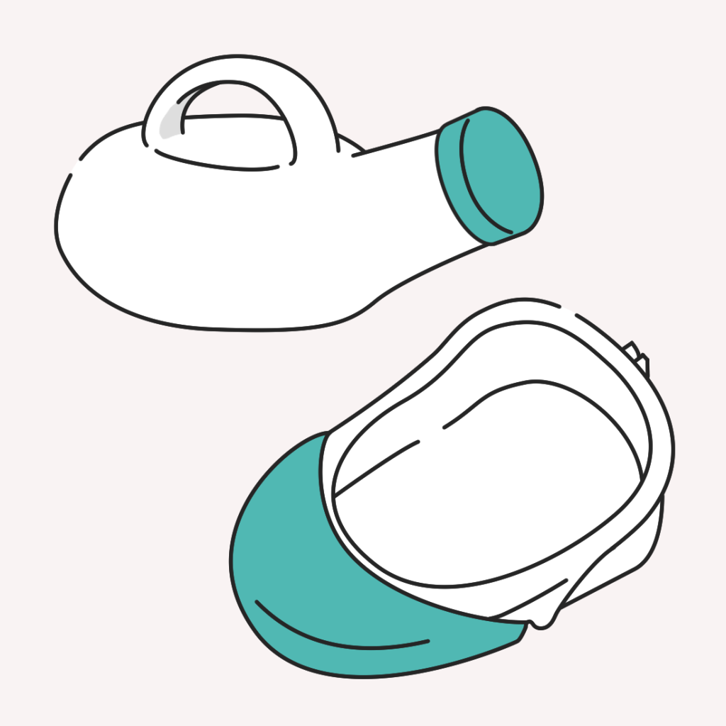 尿器と差し込み便器のイラスト