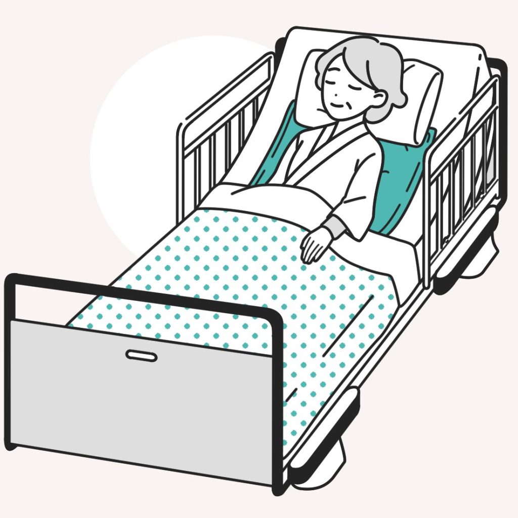 「寝たきり」のイラスト