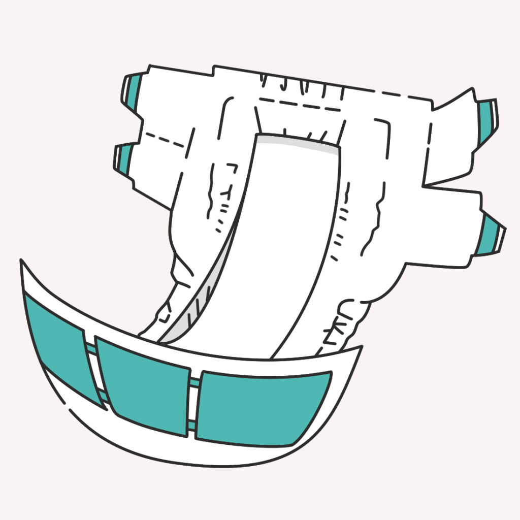 テープタイプのおむつのイラスト